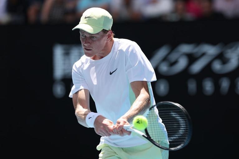 Il rovescio di Jannik Sinner (Getty Images)