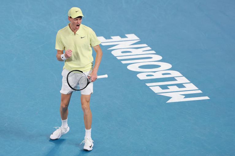 Australian Open, un'esultanza rabbiosa di Jannik Sinner (Getty Images)