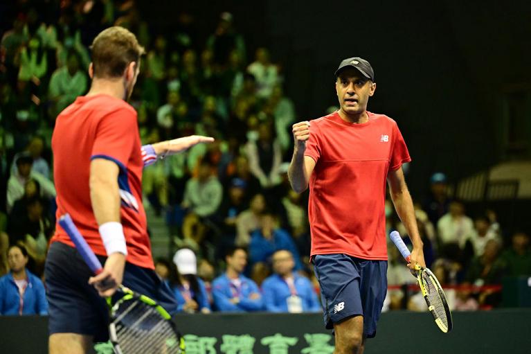 Austin Krajicek e Rajeev Ram esultano in Coppa Davis (Getty Images)