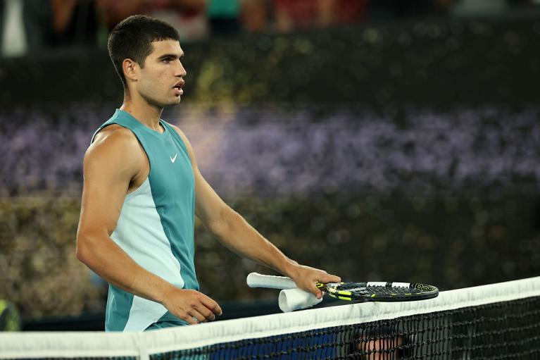 Alcaraz vicino alla rete (Getty Images)