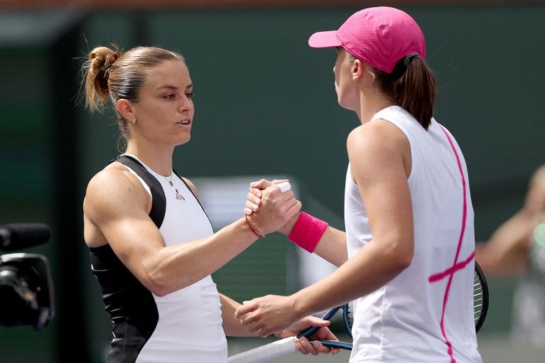 Iga Swiatek e Maria Sakkari, finaliste dell'ultima edizione di Indian Wells (getty)