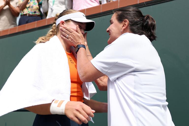 Conchita Martinez gioisce con Mirra Andreeva (Getty Images)