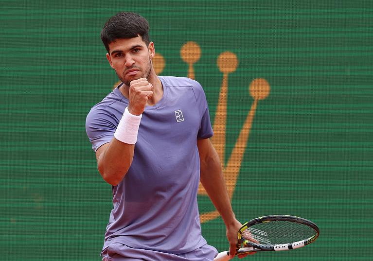 L'esultanza di Carlos Alcaraz (foto Getty Images)