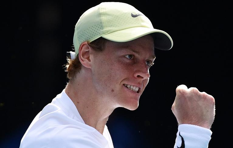 Tutta la grinta di Jannik Sinner (foto Getty Images)