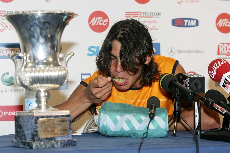 Un giovane Rafa Nadal agli Internazionali BNL d'Italia (Foto FITP)