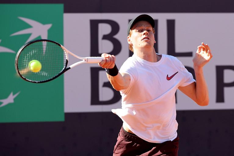 Jannik Sinner in allenamento al Foro Italico (Foto FITP)