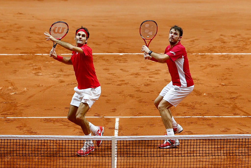 Roger Federer e Stan Wawrinka nella Davis 2014