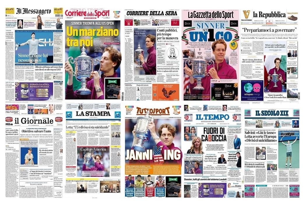 Jannik, un trionfo da prima pagina