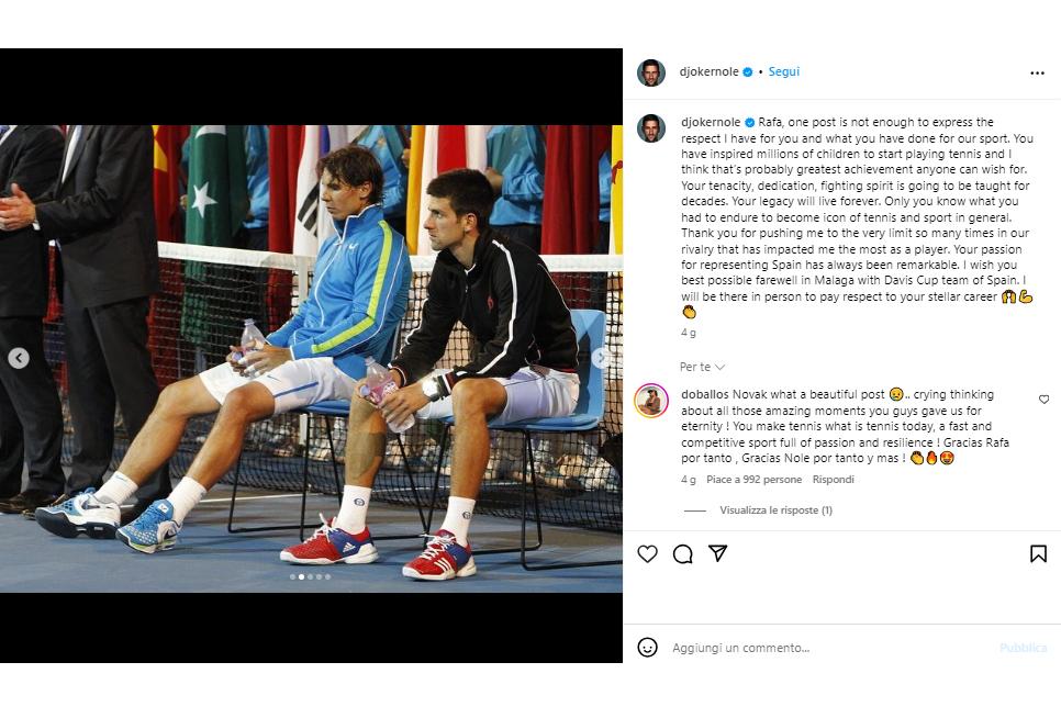 Visti dai social: l'omaggio a Rafa e le difficoltà di Berrettini