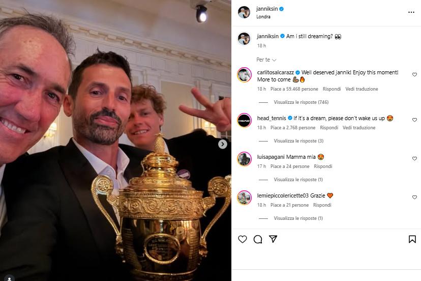 Visti dai social: il sogno di Jannik e la pasta (?) della Swiatek